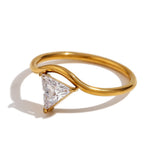 Affordable Luxury Fashion Waveform Ring Shank Gold – Stylish Gifts — 7