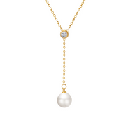 Lila Crystal Pearl Gold Necklace – Jewelry Gift Ideas — 1