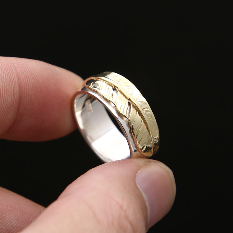 S925 Sterling Silver Fashion Simple Feather Ring – Stylish Gifts — 1