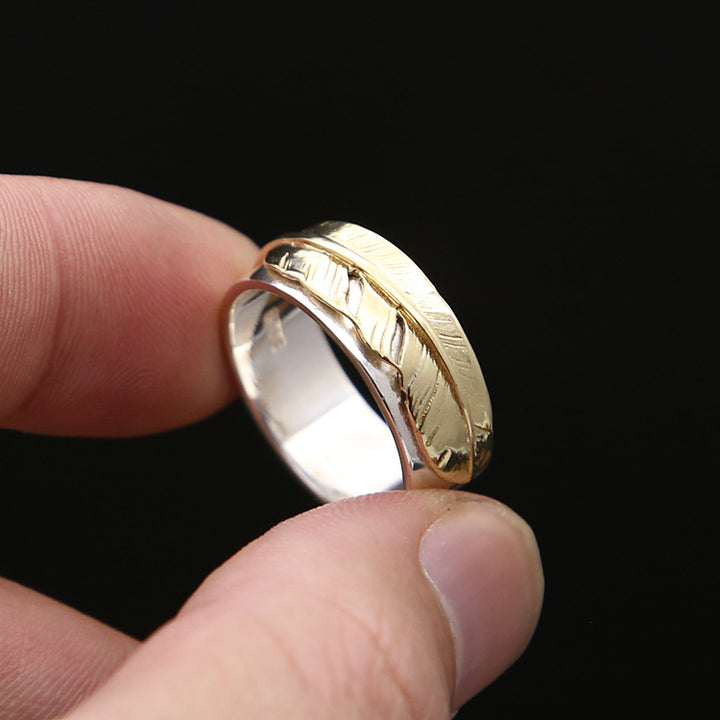 S925 Sterling Silver Fashion Simple Feather Ring – Stylish Gifts — 1