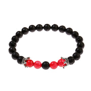 Black Glitter Stone Beaded Men's Bracelet – Jewelry Gift Ideas — 5
