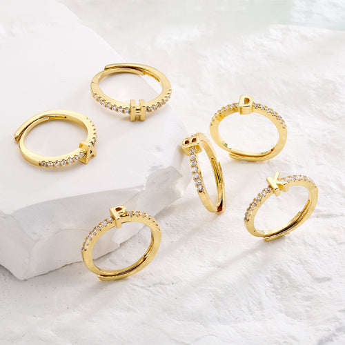 26 English Alphabet Zircon Ring Letters – Stylish Gifts — 2