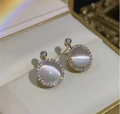Rotatable Opal 925 Silver Stud Earrings – Holiday Gift Ideas — 1