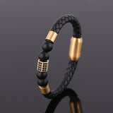 Hand-woven Cowhide Leather Bracelet Gold – Jewelry Gift Ideas — 6