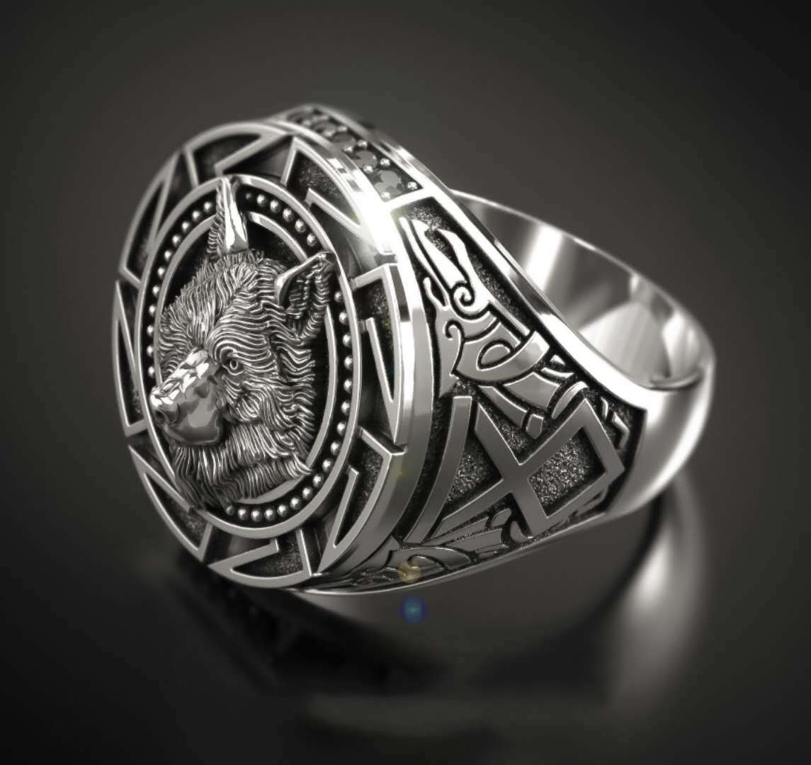 Vintage Wolf Totem Thai Silver Ring – Unique Gift Ideas — 1