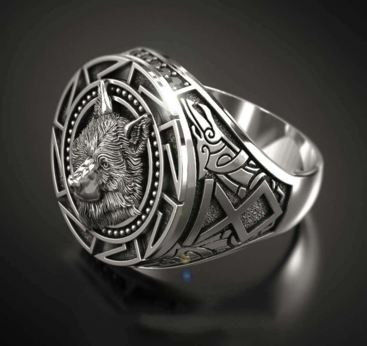 Vintage Wolf Totem Thai Silver Ring – Unique Gift Ideas — 1