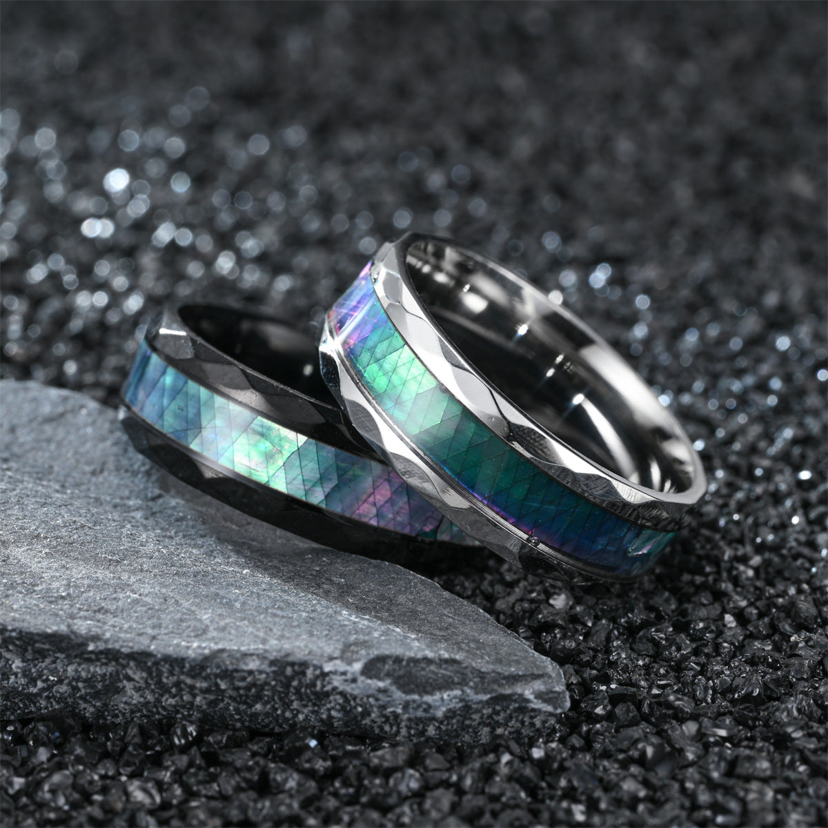 Men's Stainless Steel Diamond Cut Ring – Gifts for Him — 1