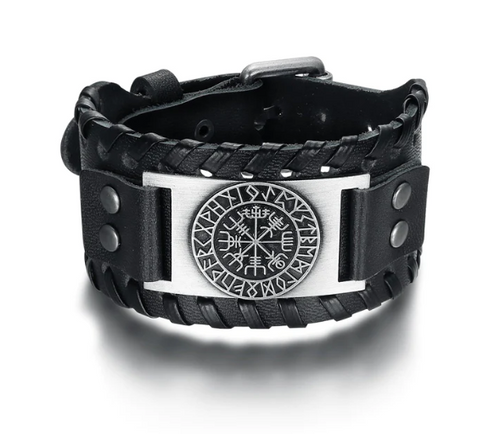 Beowulf Regalia Leather Buckle Arm Cuff With Metal – Everyday Gifts — 1