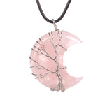 Moon Lucky Tree Natural Stone Pendant Necklace – Jewelry Gift Ideas — 3