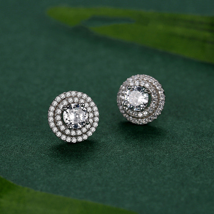 Women's Stylish Round S925 Sterling Silver Stud – Gifts for Her — 1