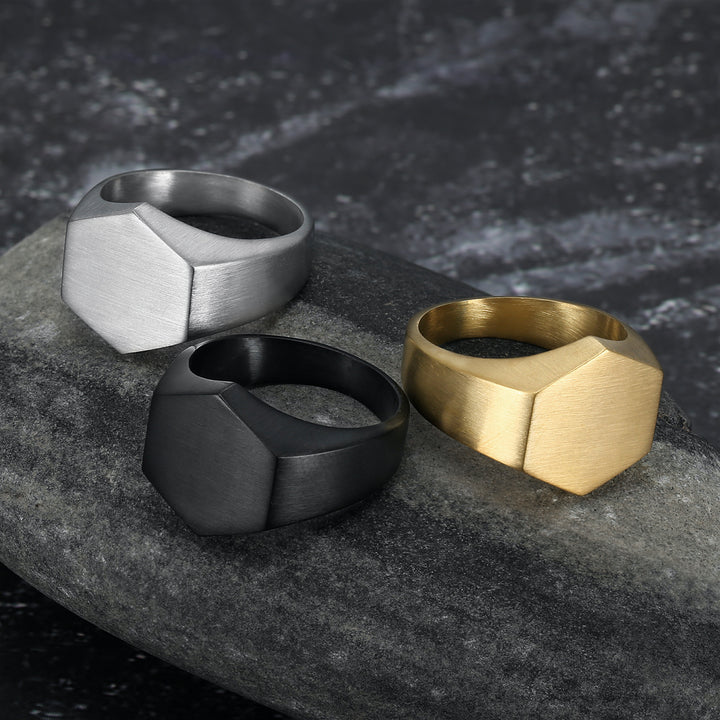 Simple Geometric Titanium Steel Neutral Ring – Useful Gifts — 1