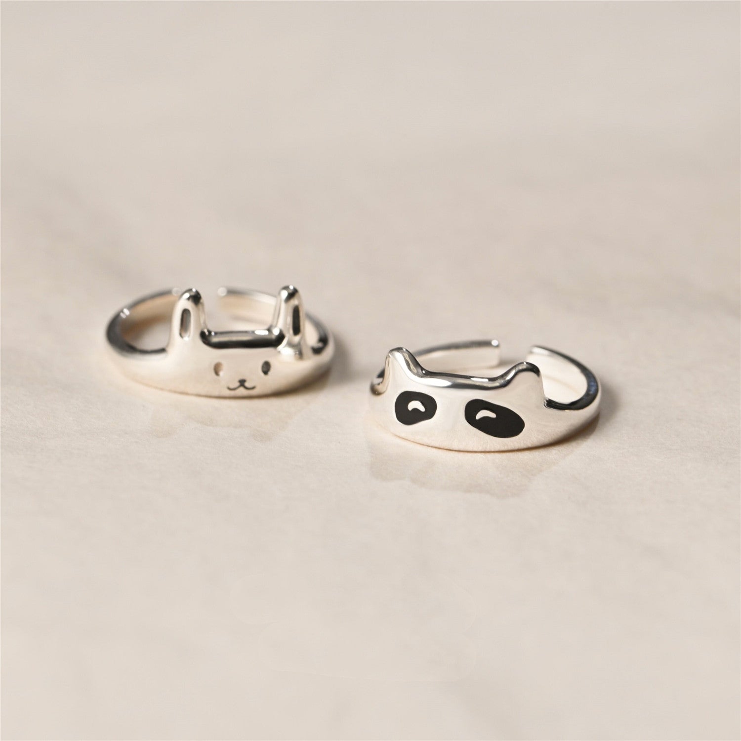 Fine Cat Rabbit Panda Adjustable S925 Silver – Gifts for Pet Lovers — 1