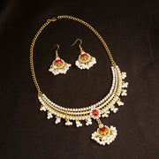 Women's Vintage Moonstone Necklace Pearl Earrings – Jewelry Gift Ideas — 4