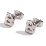 Titanium Steel Earrings 18K Gold Mini Alphabet Letter – Gifts for Her — 4