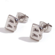 Titanium Steel Earrings 18K Gold Mini Alphabet Letter – Gifts for Her — 4