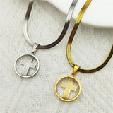 Stylish Retro Minimalism All-match Glass Cross – Jewelry Gift Ideas — 1