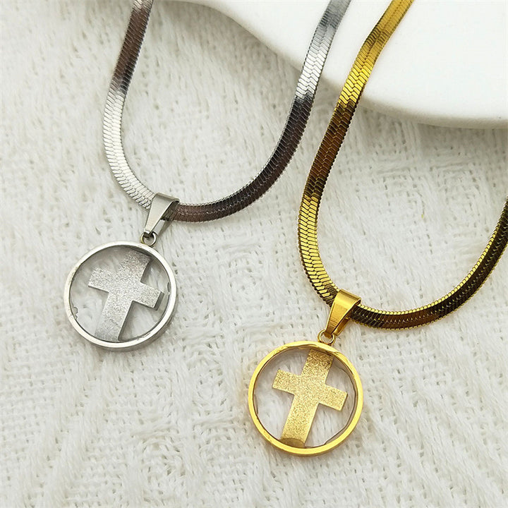 Stylish Retro Minimalism All-match Glass Cross – Jewelry Gift Ideas — 1