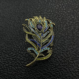 Crystal Peacock Feathers Brooch Boho Enamel Pins Deep – Stylish Gifts — 5