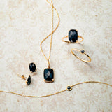 Women's Rectangular Black Agate Necklace – Jewelry Gift Ideas — 4