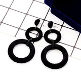 Fashion Earrings Geometric Hoop Flock Fabric – Stylish Gifts — 4