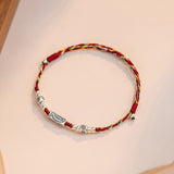 925 Silver Lucky Koi Braided Rope Red Bracelet – Jewelry Gift Ideas — 1