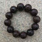 Black Purple Light Sandalwood Carving Bracelet – Jewelry Gift Ideas — 1