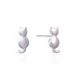 Personalized Cute Polished Kitten Stud Earrings – Cat Lover Gifts — 4