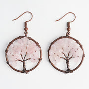 Crystal Gravel Bronze Wire Round Pendant Tree – Jewelry Gift Ideas — 2