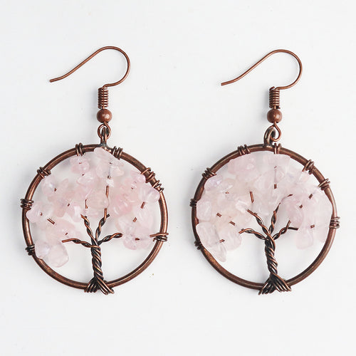 Crystal Gravel Bronze Wire Round Pendant Tree – Jewelry Gift Ideas — 2