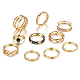 Vintage Hollow Black Joint Ring Set – Stylish Gifts — 5