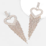 Alloy Diamond-encrusted Love Tassel Earrings Female – Gifts for Her — 3