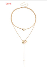 Double Ring Clavicle Chain Tassel Long Stick – Jewelry Gift Ideas — 12