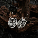 Hollow Wolf Head Silver Stainless Steel Dangle – Gifts for Her — 7