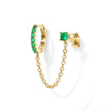 S925 Sterling Silver Single Row Studded Earring – Jewelry Gift Ideas — 3