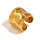 Minimalist Niche Stainless Steel 18K Gold Plated Wave – Birthday Gifts — 18