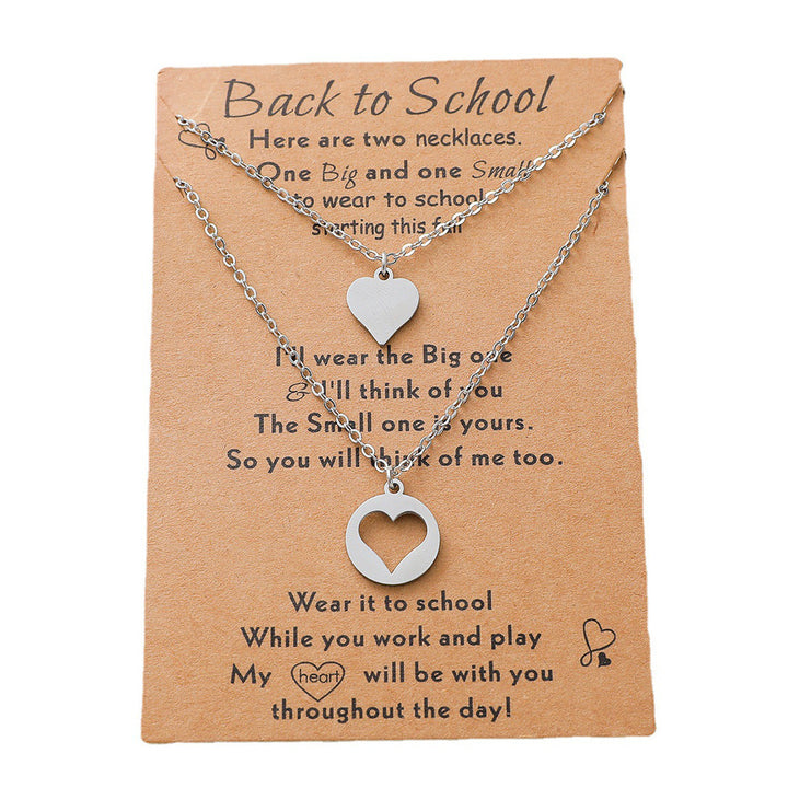 Stainless Steel Heart-shaped Card Necklace – Jewelry Gift Ideas — 1