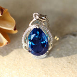 Luxury Simulated Royal Blue Zircon Necklace – Jewelry Gift Ideas — 4