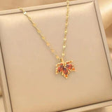 Red Maple Leaf Necklace Women's Fashion – Jewelry Gift Ideas — 4