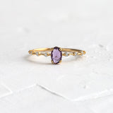Geometric Purple Zircon Japanese Style Copper Ring – Stylish Gifts — 6