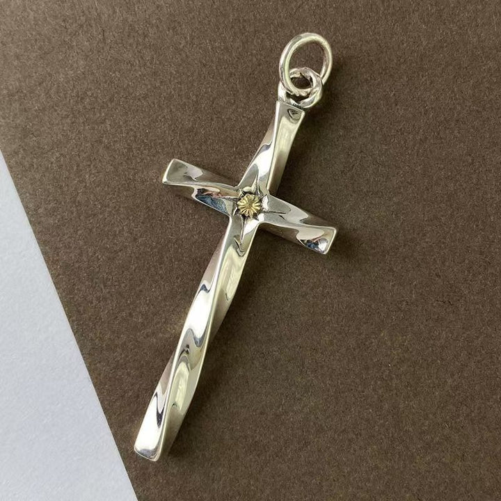 Glossy Spiral Cross Necklace Men's Trendy Hip-hop – Jewelry Gift Ideas — 1