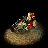 Fashion Color Floral Angel Two-tone Female Ring – Stylish Gifts — 2
