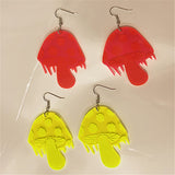 Acrylic Fluorescent Small Mushroom Earrings – Holiday Gift Ideas — 4