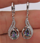 Women's Colorful Topaz Drop Earrings With Diamonds – Gifts for Her — 3