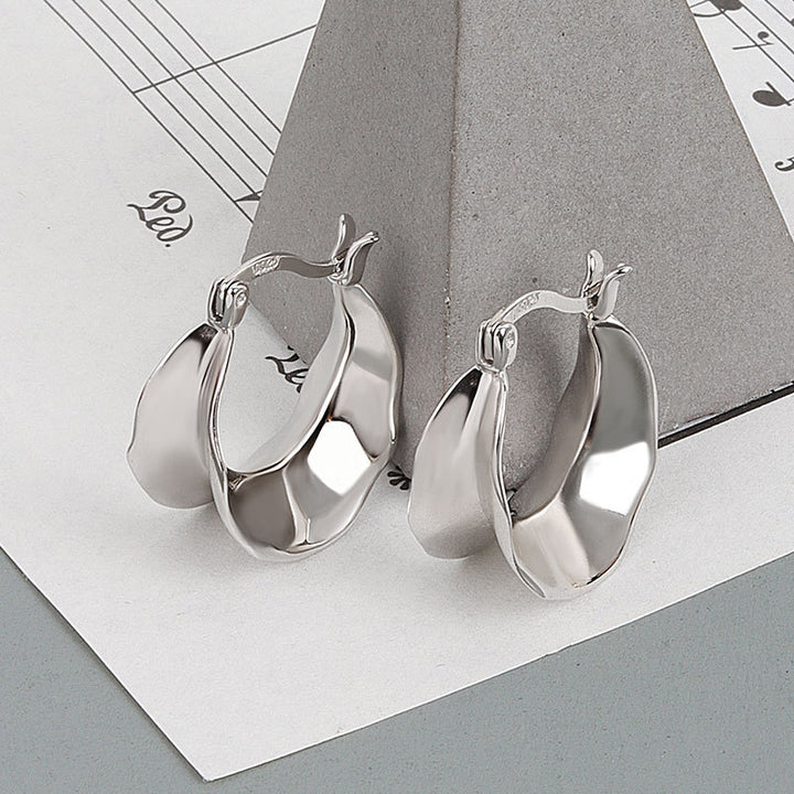 Frigid Wind Versatile Glossy Irregular Wave Earrings – Birthday Gifts — 1