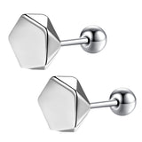 Men's Sterling Silver Geometric Spiral Earrings – Gifts for Him — 10