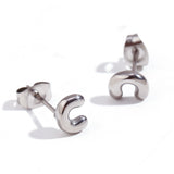 Titanium Steel Earrings 18K Gold Mini Alphabet Letter – Gifts for Her — 10