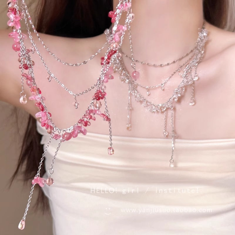 Pink Beaded Layered Necklace Chic And Stylish – Jewelry Gift Ideas — 1