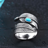 Fashion Titanium Steel Turquoise High Bridge Ring – Stylish Gifts — 10