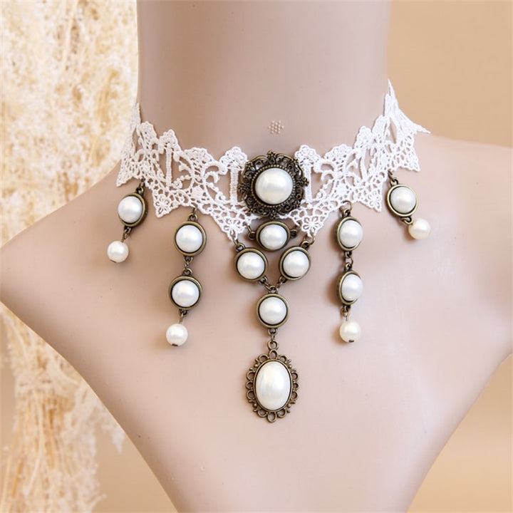 Bride White Pearl Lace Necklace Women – Jewelry Gift Ideas — 1