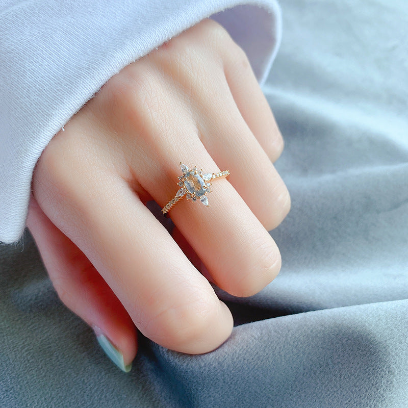 Ins Wind 925 Silver Plated Gold Women's Ring – Gifts for Her — 1